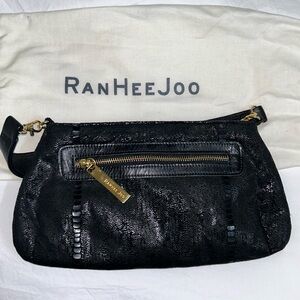 RANHEE JOO - small black handbag/clutch with gold hardware